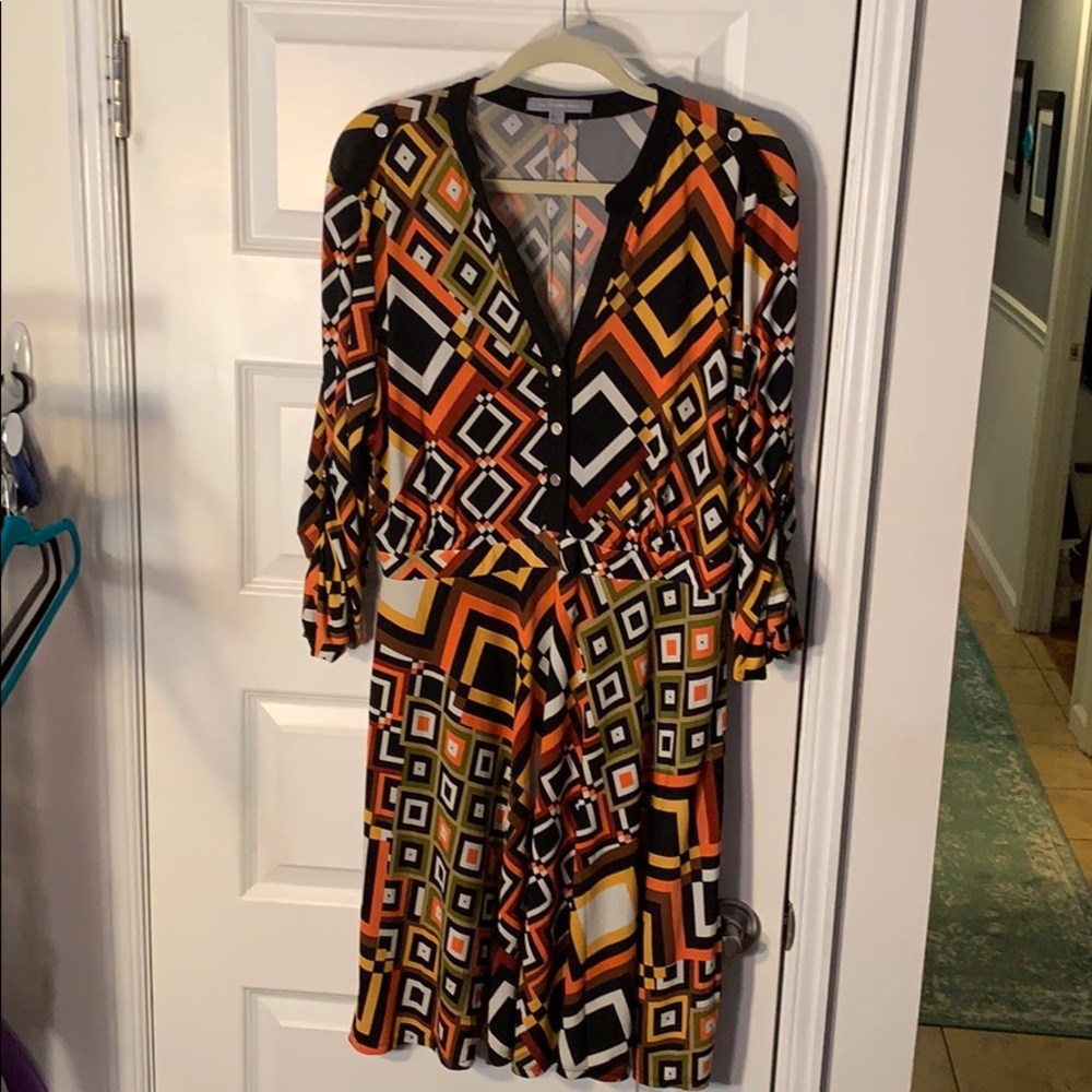 Multi-colored earth-tone dress